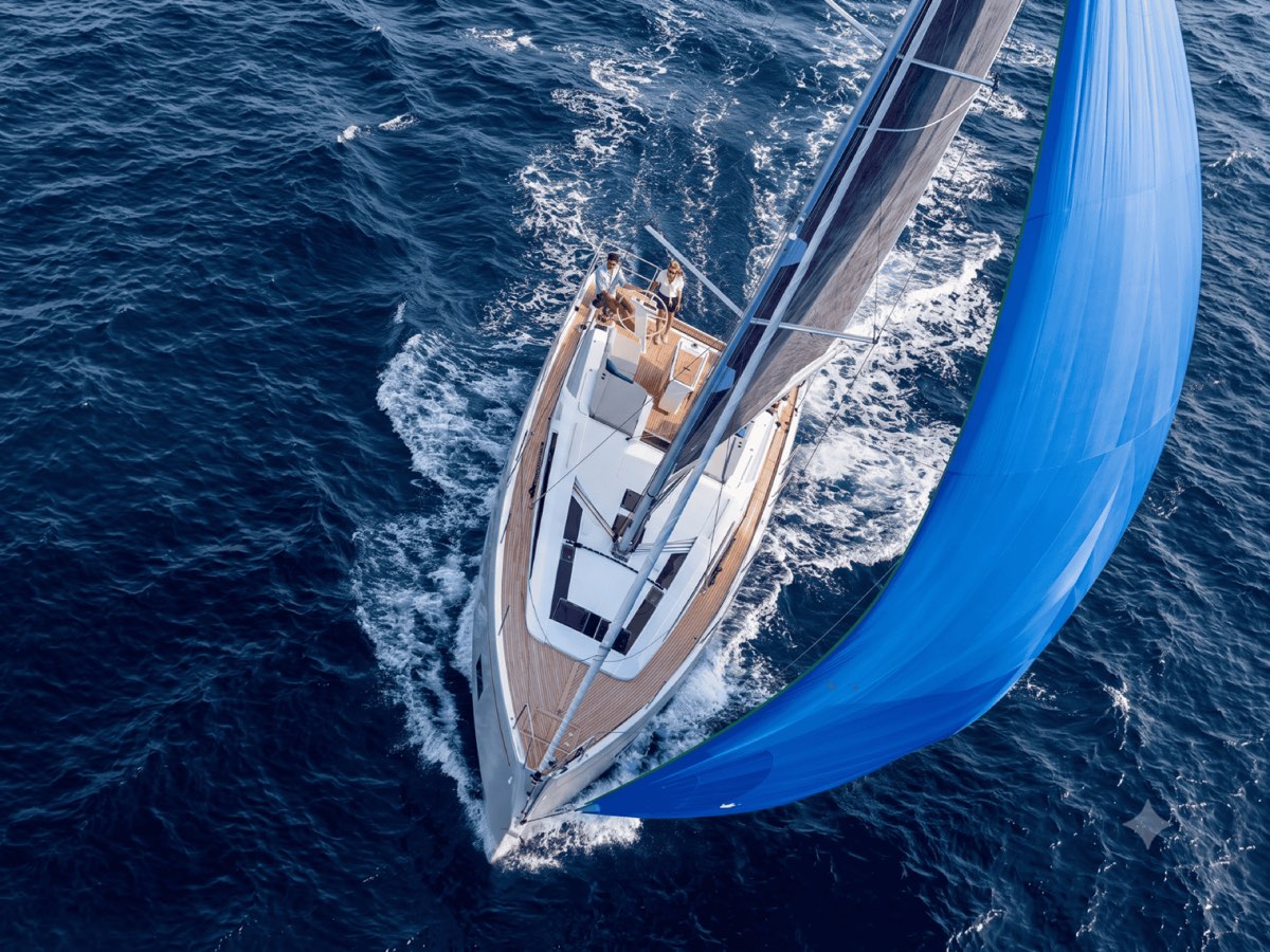 Sailing yacht Beneteau 46.1 under sail