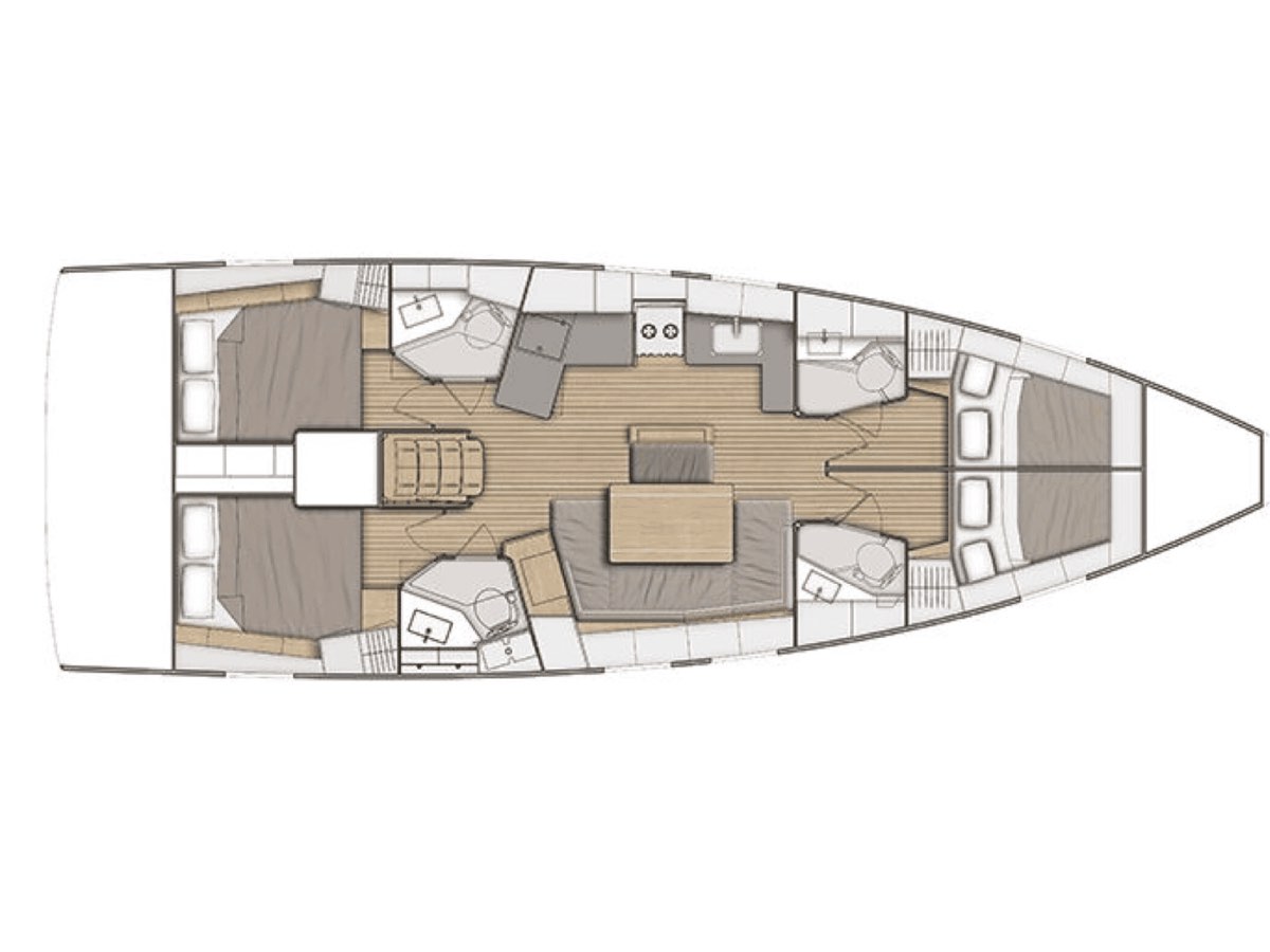 Interior layout of the Beneteau 46.1