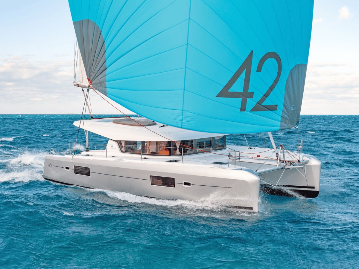 Catamaran Lagoon 42 under sail