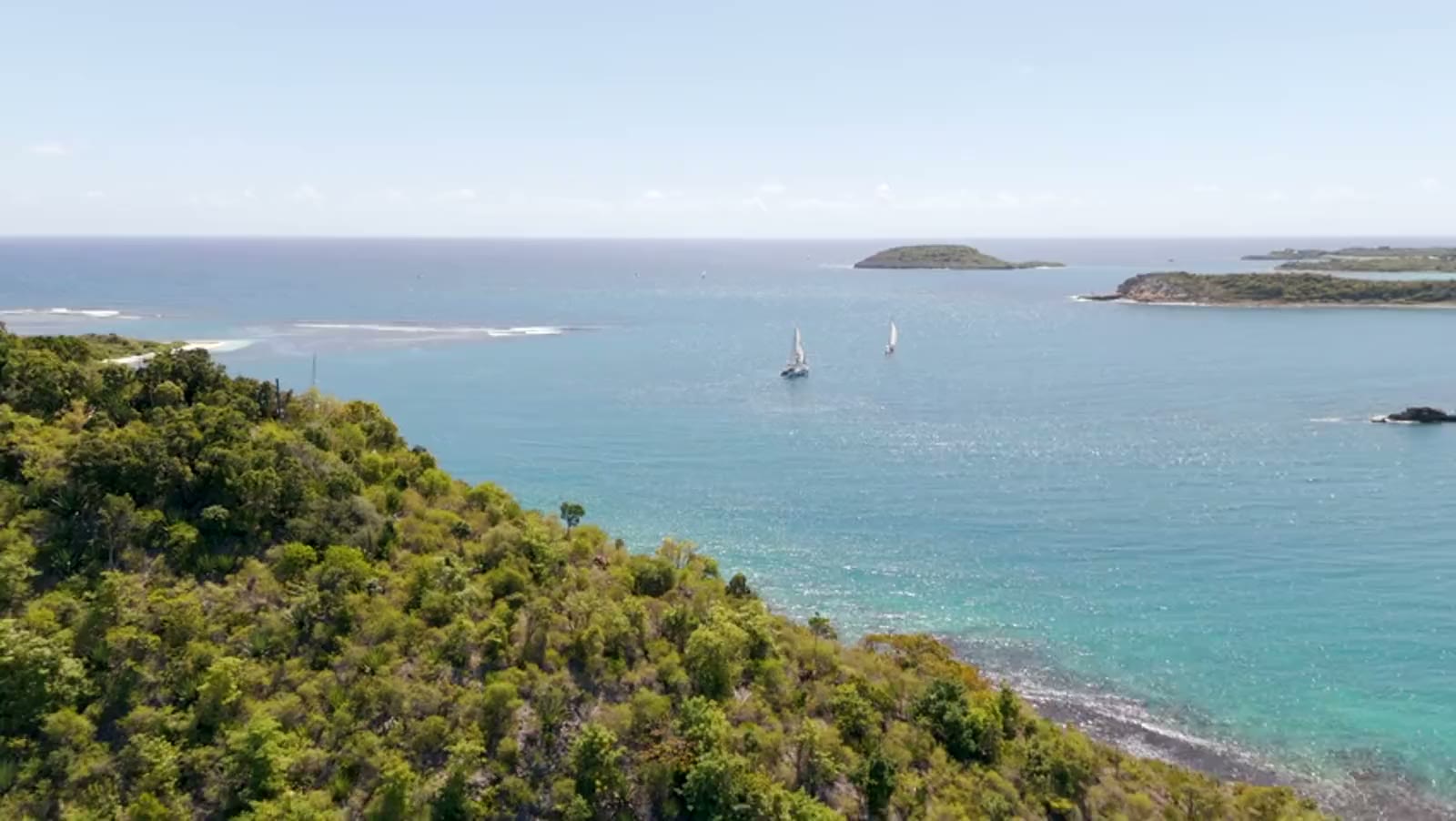 A Mediterranean bay seen from the coast